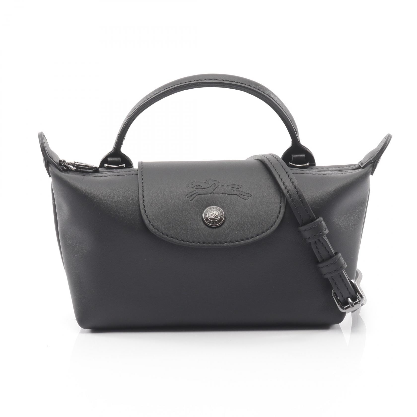 ロンシャン Longchamp Le Pliage Xtra XS ル プリアージュ ポーチ 2WAY ハンドバッグ バッグ レザー レディース ブラック系 34205987001 【新品】