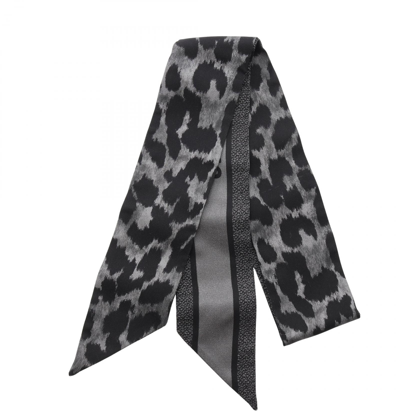 ディオール Dior ミッツァ レオパード リボン スカーフ 衣料品 シルク レディース グレー系 / ブラック系 【中古】