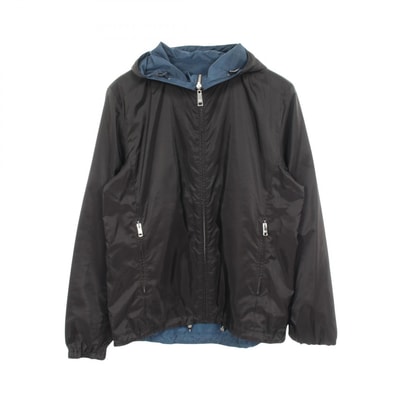 プラダ PRADA リバーシブル フード付き 衣料品 アウター ポリエステル メンズ ブラック系 / ネイビー系 SGH058 【中古】