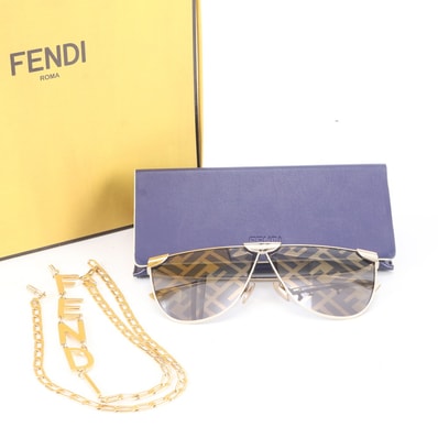 ■極美品 フェンディ ズッカシェイズ チェーン付 69□05 145