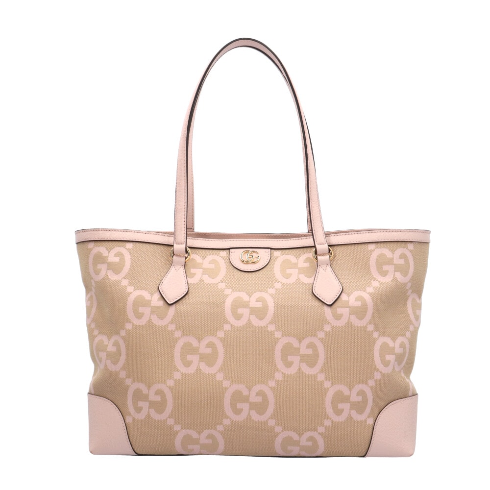 グッチ ジャンボGG トートバッグ キャンバス 631685 ピンク レディース GUCCI 中古