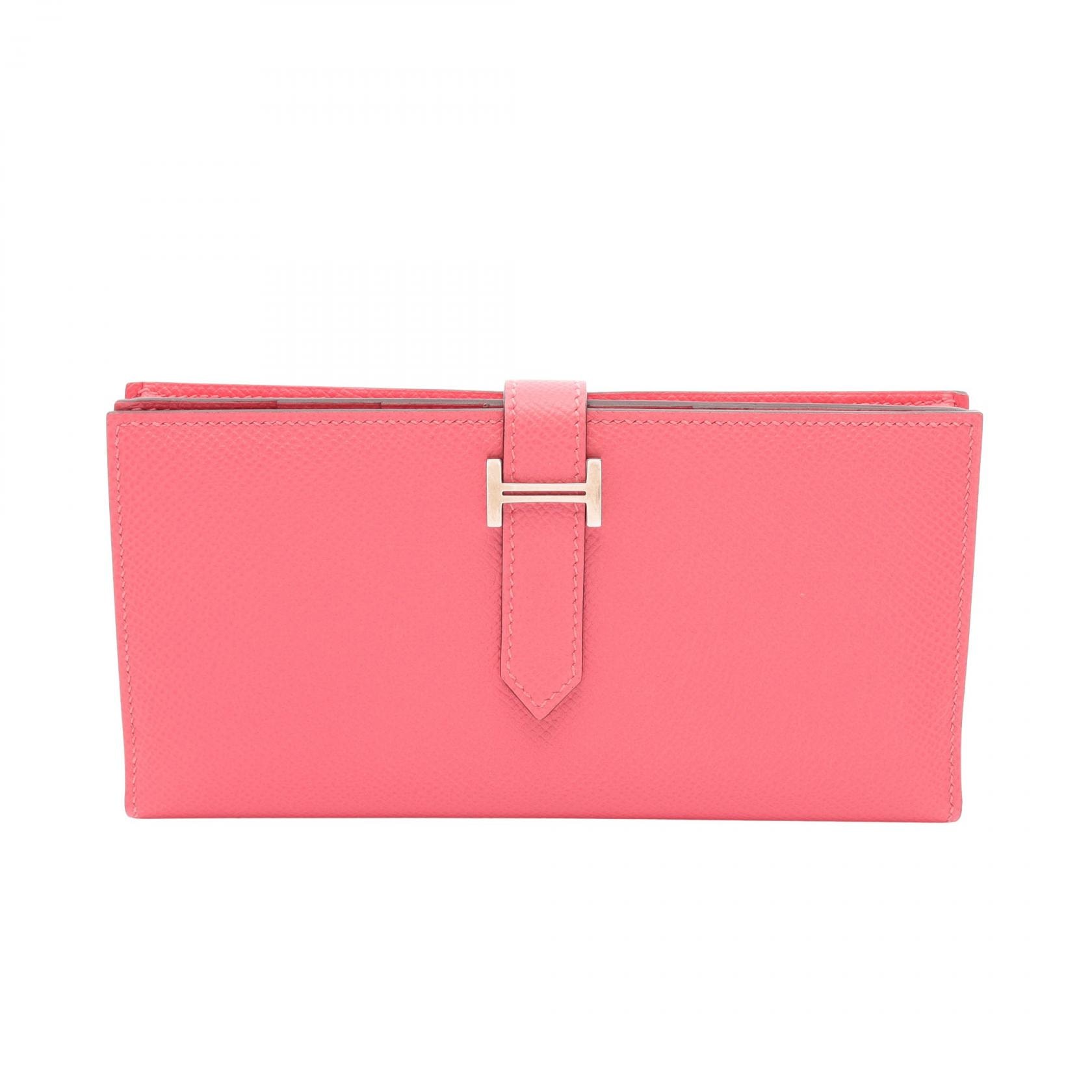 エルメス HERMES ベアンスフレ 二つ折り長財布 財布 レザー ヴォーエプソン ヴォーエプソン ローズアザレ X刻印(2016年製造) レディース ピンク系 039785CK 【中古】