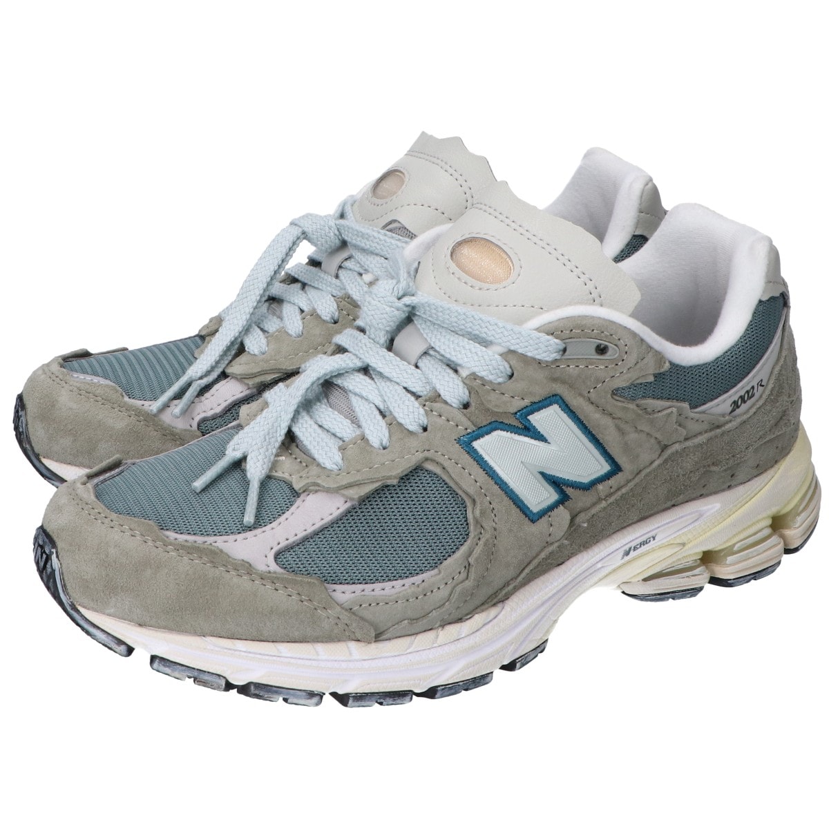 ニューバランス カーキ×グレー スエード M2002RDD ローカットスニーカー 26cm