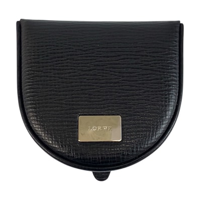 美品 LOEWE ロエベ ヴィンテージ ブラック 黒 シルバー金具 レザー コインケース 小銭入れ 602955 【中古】