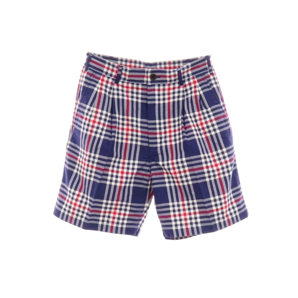 【中古】ビームス BEAMS コットン チェック ショートパンツ ネイビーxレッド【サイズS】【メンズ】