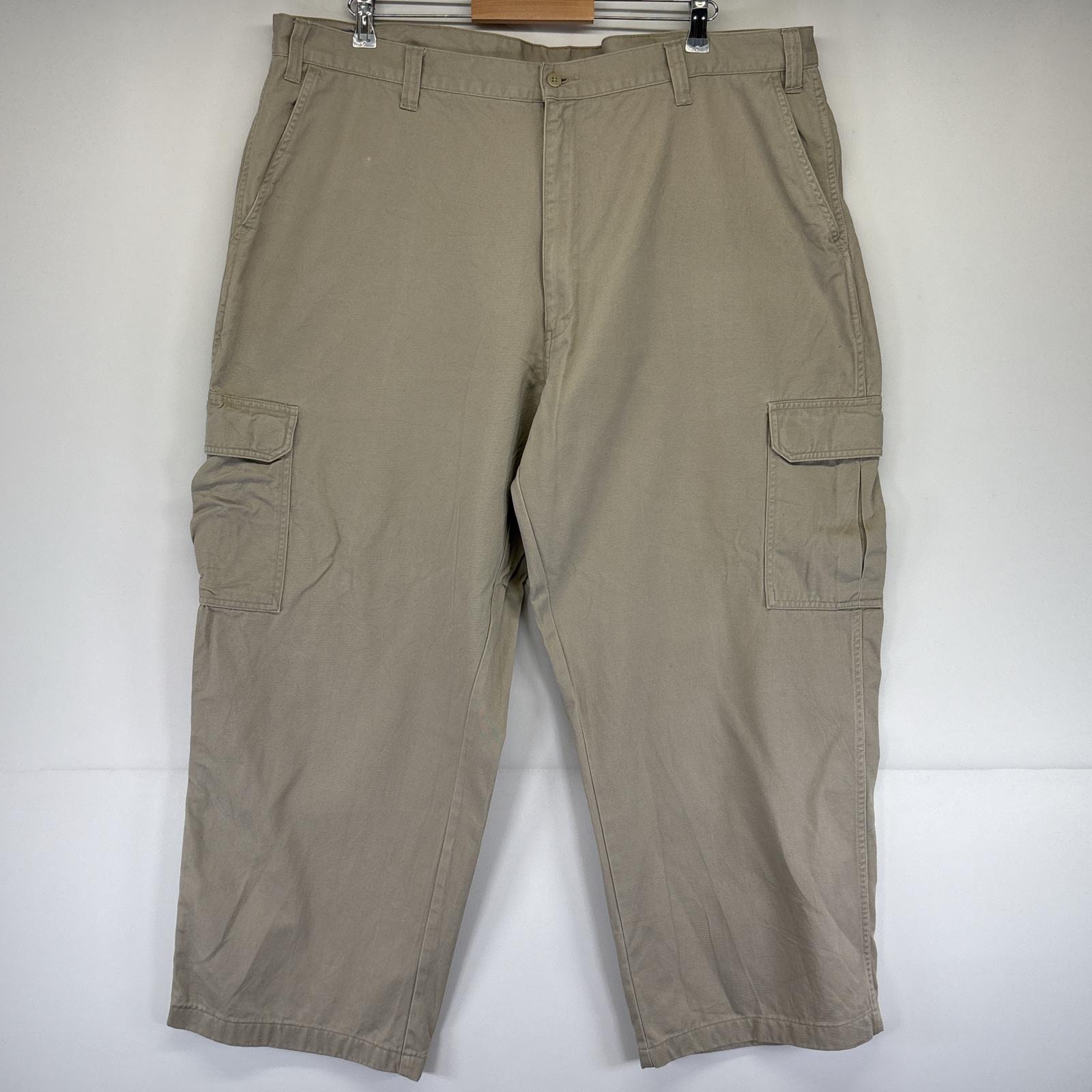 古着 ディッキーズ Dickies ワークパンツ カーゴパンツ 大きいサイズ チノパン ワンポイントロゴ w44 L32  ベージュ系 メンズ