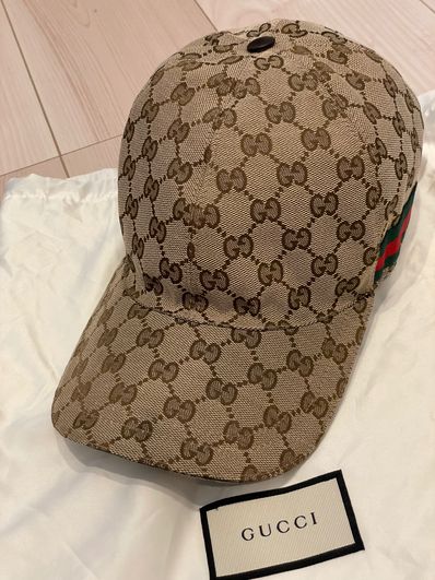 GUCCI Original GG Canvas Baseball Hat With Web "Beige/Ebony"