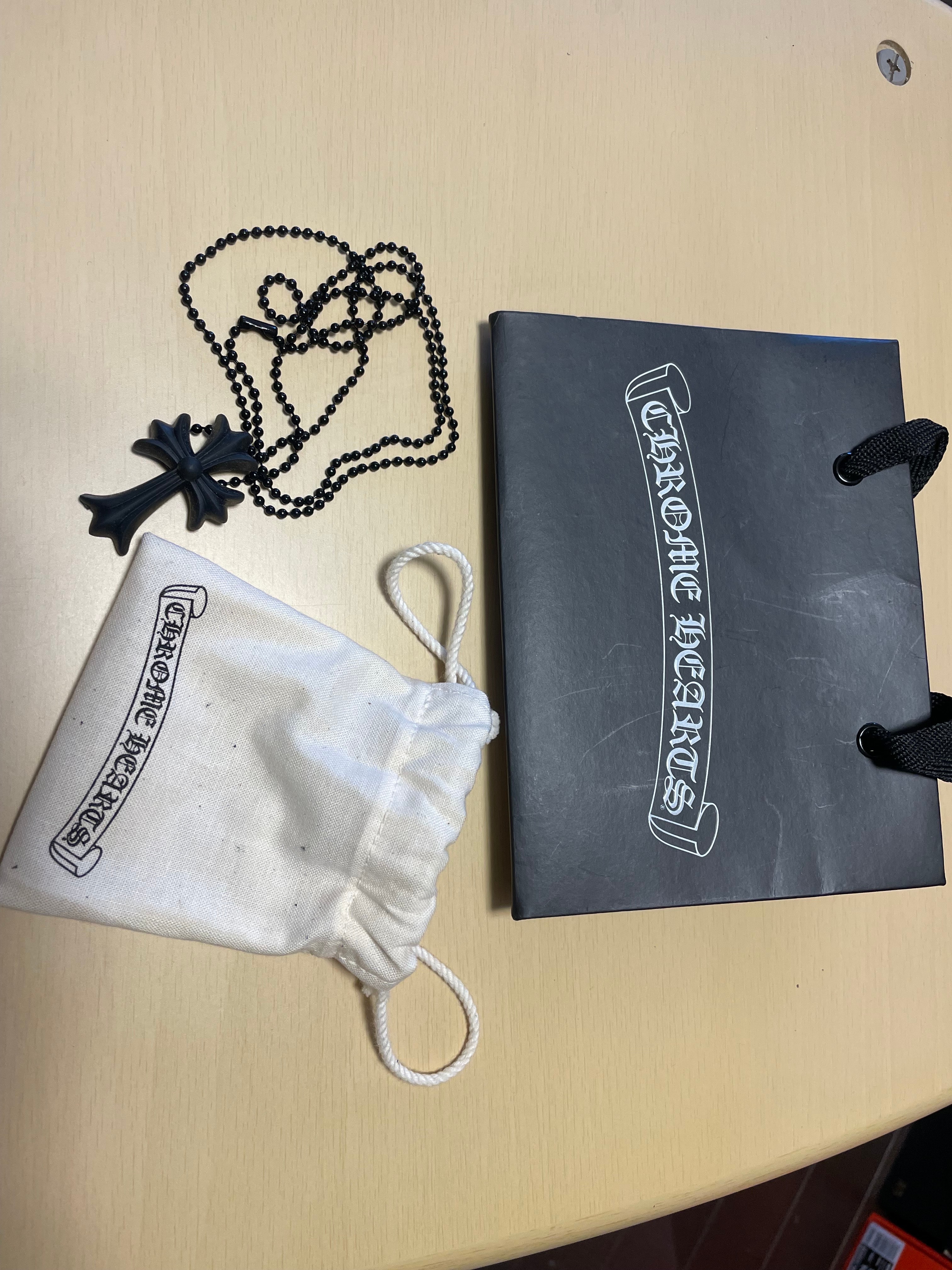 Chrome Hearts Rubber Small CH Cross Silicon Necklace "Black"