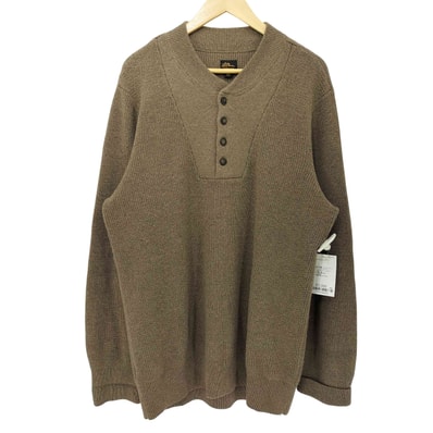 00s 筆記体タグ復刻 ヘンリーネック コットンウール ニット セーター【1142413442875】