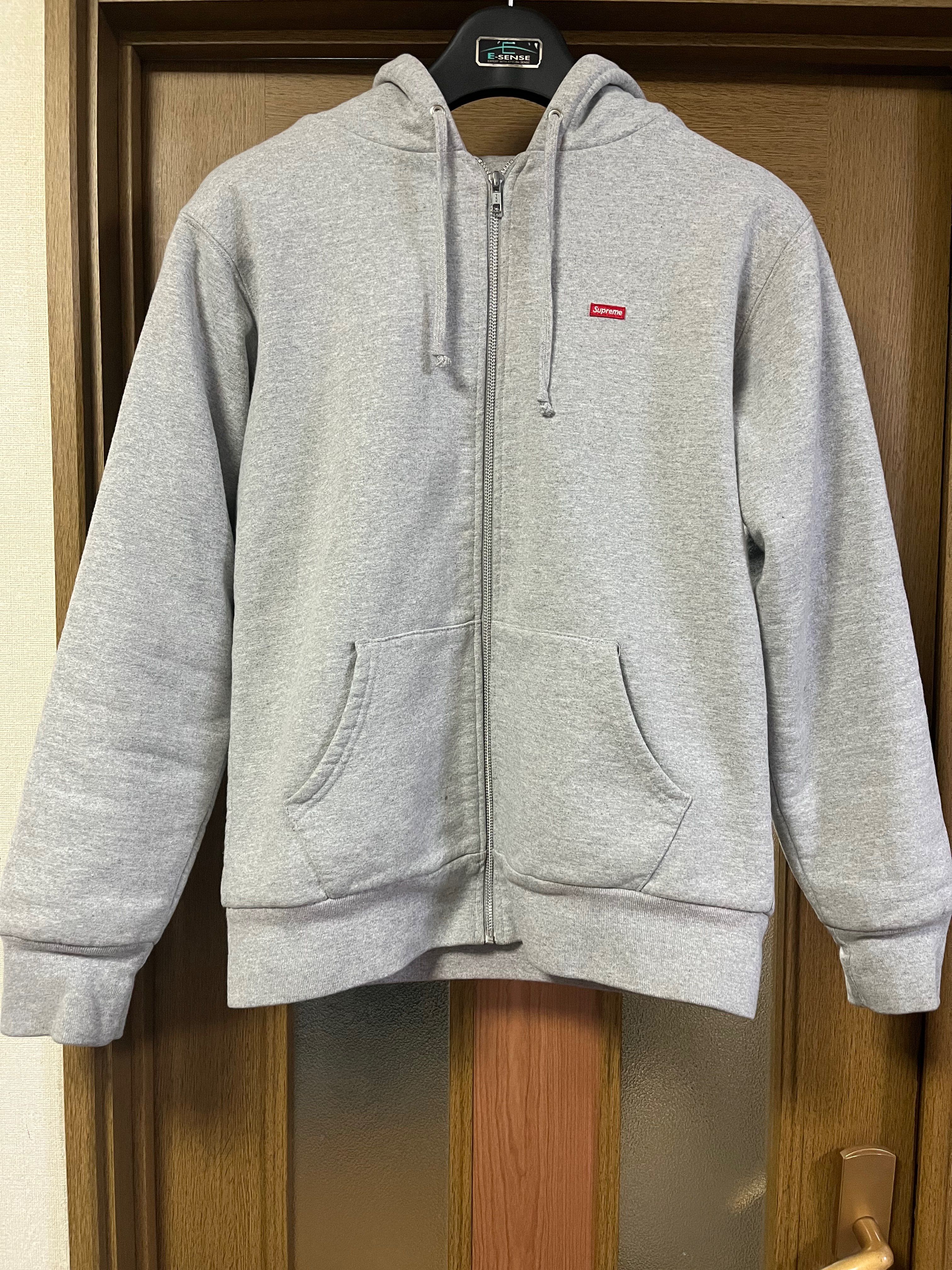 Supreme 15AW SMALL BOX THERMAL ZIP-UP SWEAT HOODIE "Grey"