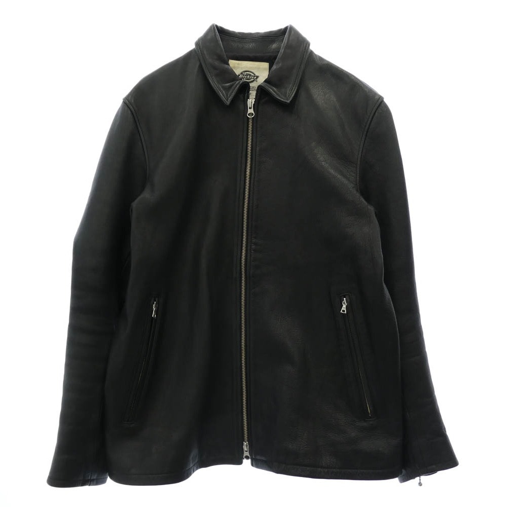 Dickies ディッキーズ レザージャケット 日本製 カウレザー ダブルジップ シングルライダースジャケット ブラック系 M【中古】