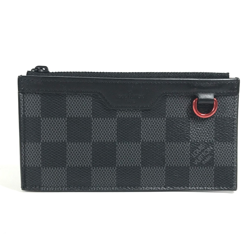 ルイヴィトン LOUIS VUITTON ユーティリティ・コインカード ホルダー N60354 ダミエグラフィット 小銭入れ 財布 コインケース ダミエグラフィットキャンバス ブラック 美品