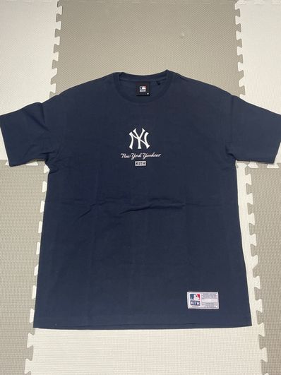 Kith x Major League Baseball New York Yankees Icon Script Box Tee "Navy"