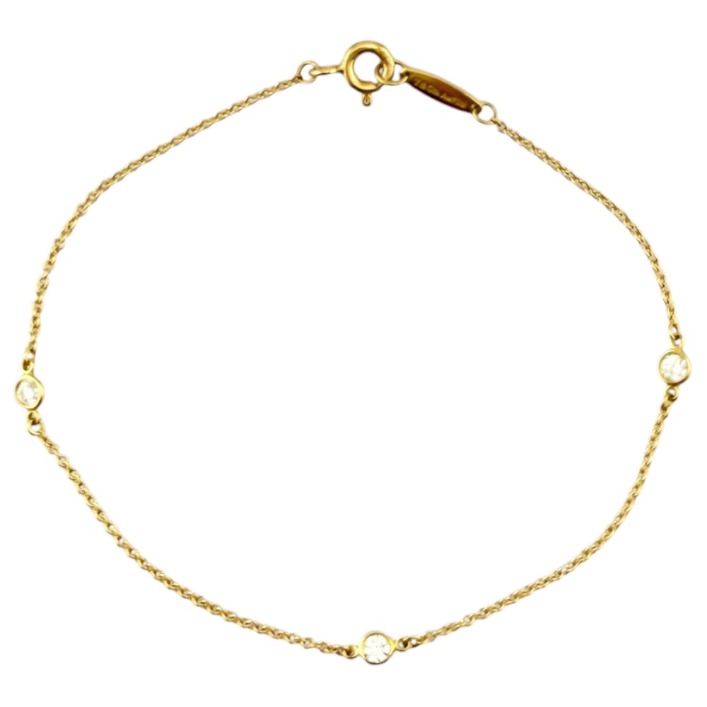 ティファニー バイザヤード  ブレスレット 18金 K18イエローゴールド ダイヤモンド レディース TIFFANY&Co.  中古