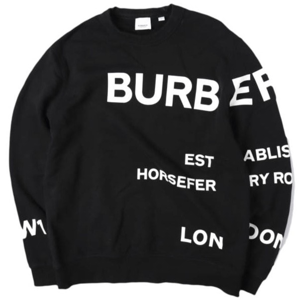 BURBERRY バーバリー Horse Ferry Print Sweatshirt ホースフェリープリントスウェット 8040695 / 71C M BLACK トレーナー 裏毛 トップス g27581