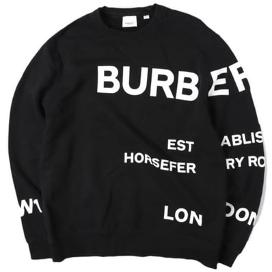 BURBERRY バーバリー Horse Ferry Print Sweatshirt ホースフェリープリントスウェット 8040695 / 71C M BLACK トレーナー 裏毛 トップス g27581