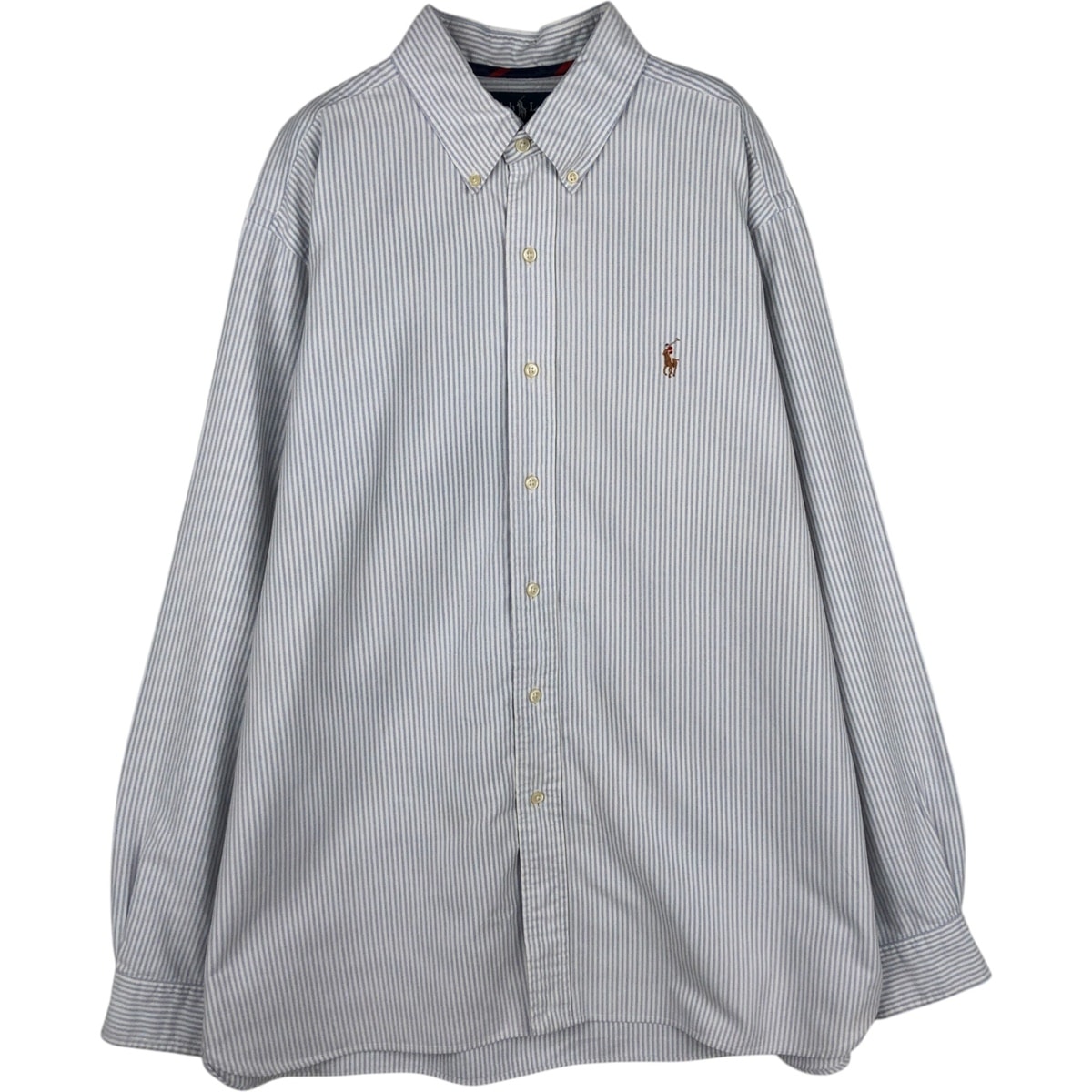 古着 ラルフローレン Ralph Lauren CLASSIC FIT 長袖 ボタンダウンストライプシャツ メンズXL相当/eaa629086