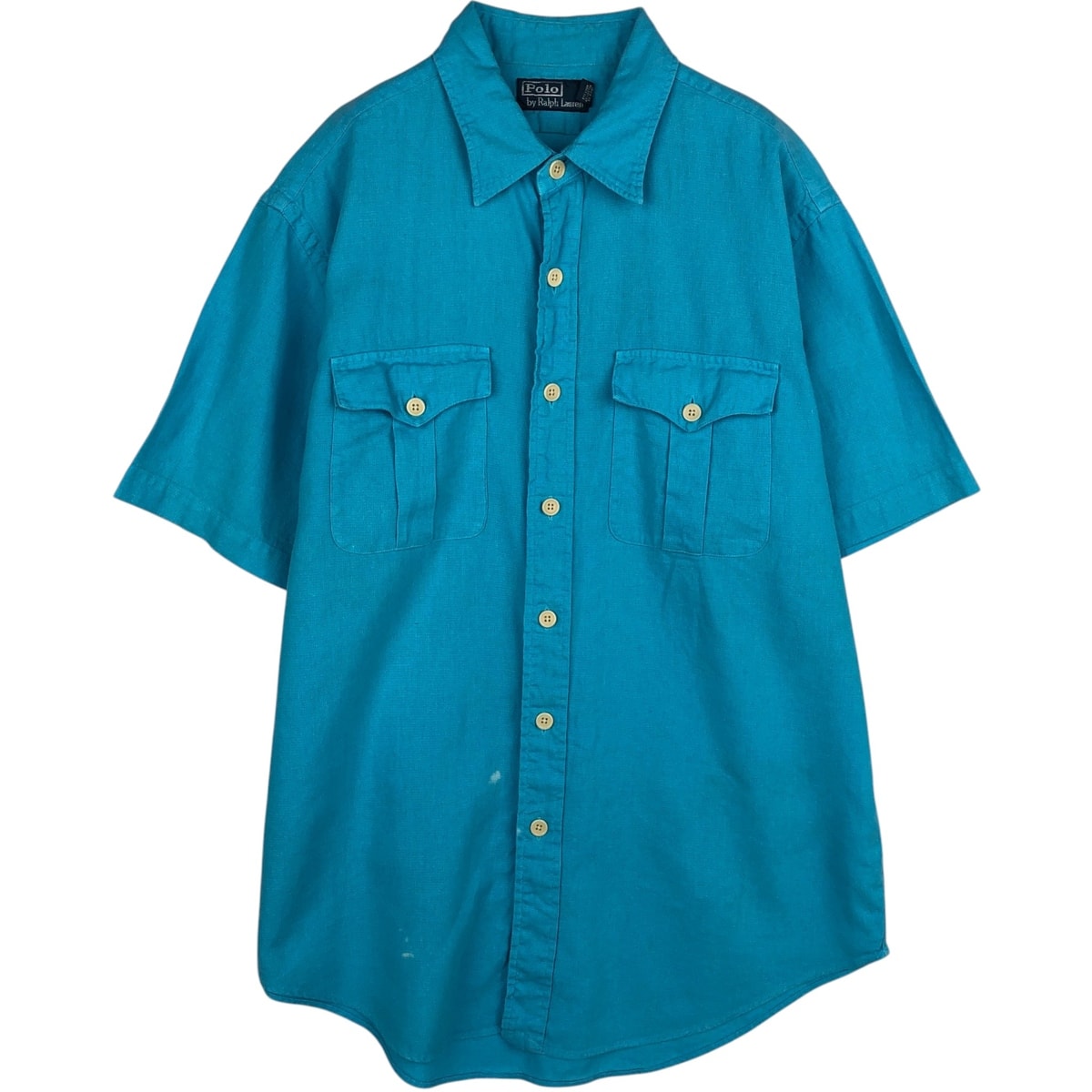 古着 ラルフローレン Ralph Lauren POLO by Ralph Lauren 半袖 リネンシャツ メンズL相当/eaa635691