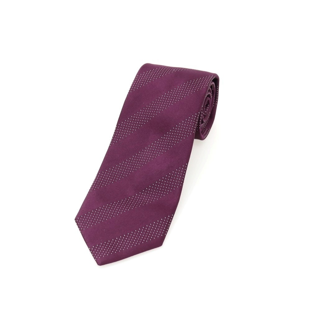 【中古】ポールスミス Paul Smith シルクコットン ストライプ柄ネクタイ パープル【メンズ】