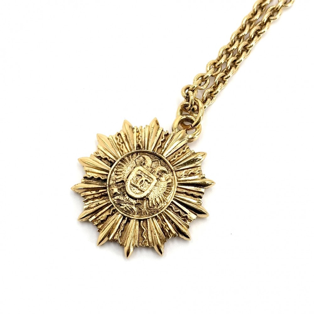 CHANEL シャネル ネックレス ココマーク ロングネックレス アクセサリー 太陽モチーフ GP レディース 約64.4g【中古品】