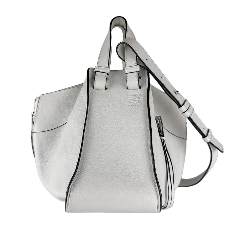 ロエベ LOEWE ショルダーバッグ ハンドバッグ ハンモック レザー ホワイト レディース【中古】 z8991