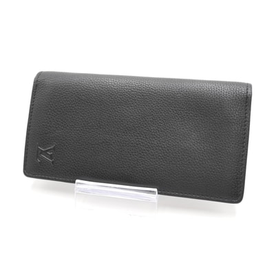 LOUIS VUITTON(ルイ・ヴィトン)ポルトフォイユ・ブラザ NM LV アエログラム 長財布 ブラック レザー メンズ シルバー金具【中古】