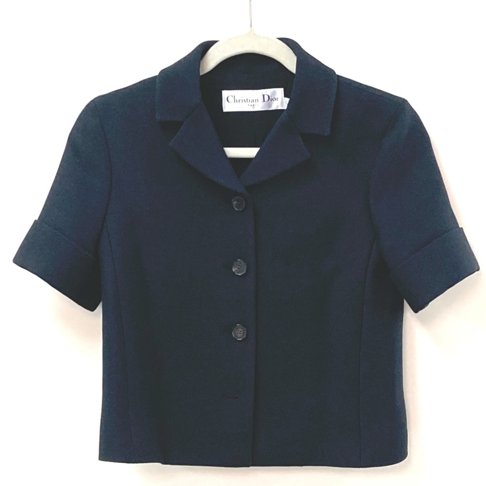 ディオール Dior テーラード 221V23A1162 2022年モデル ショートスリーブ ジャケット アパレル ジャケット ウール ブラック 未使用