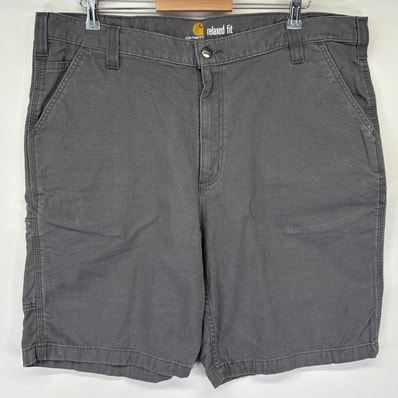 古着 カーハート Carhartt ショートパンツ ダック ハーフ 半ズボン 短パン サイドポケット ワーク 大きいサイズ w42 グレー系 メンズ