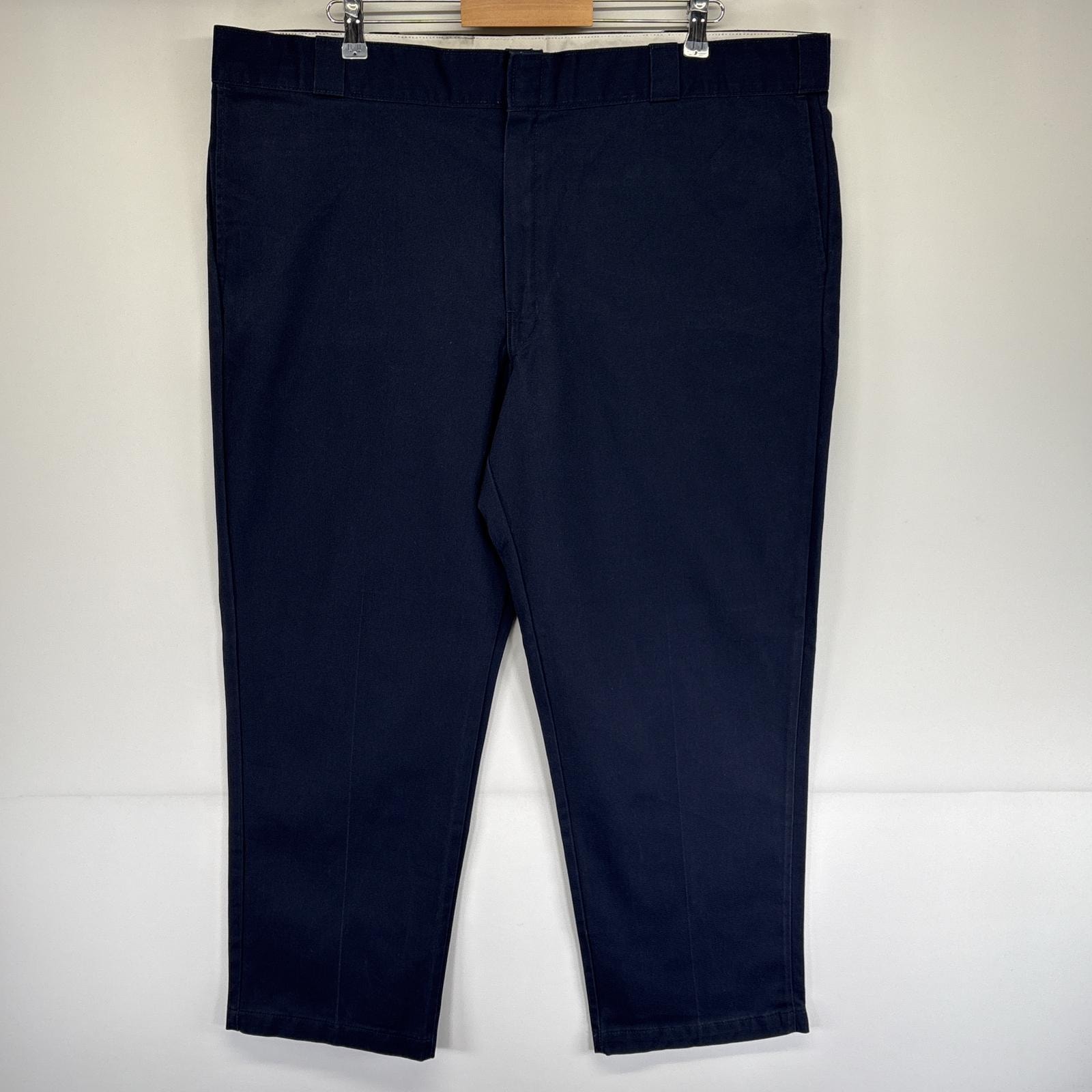 古着 ディッキーズ Dickies ワークパンツ 874 テーパード 作業着 ジッパーフライ ワンポイントロゴ チノパン w44 L29  ネイビー メンズ