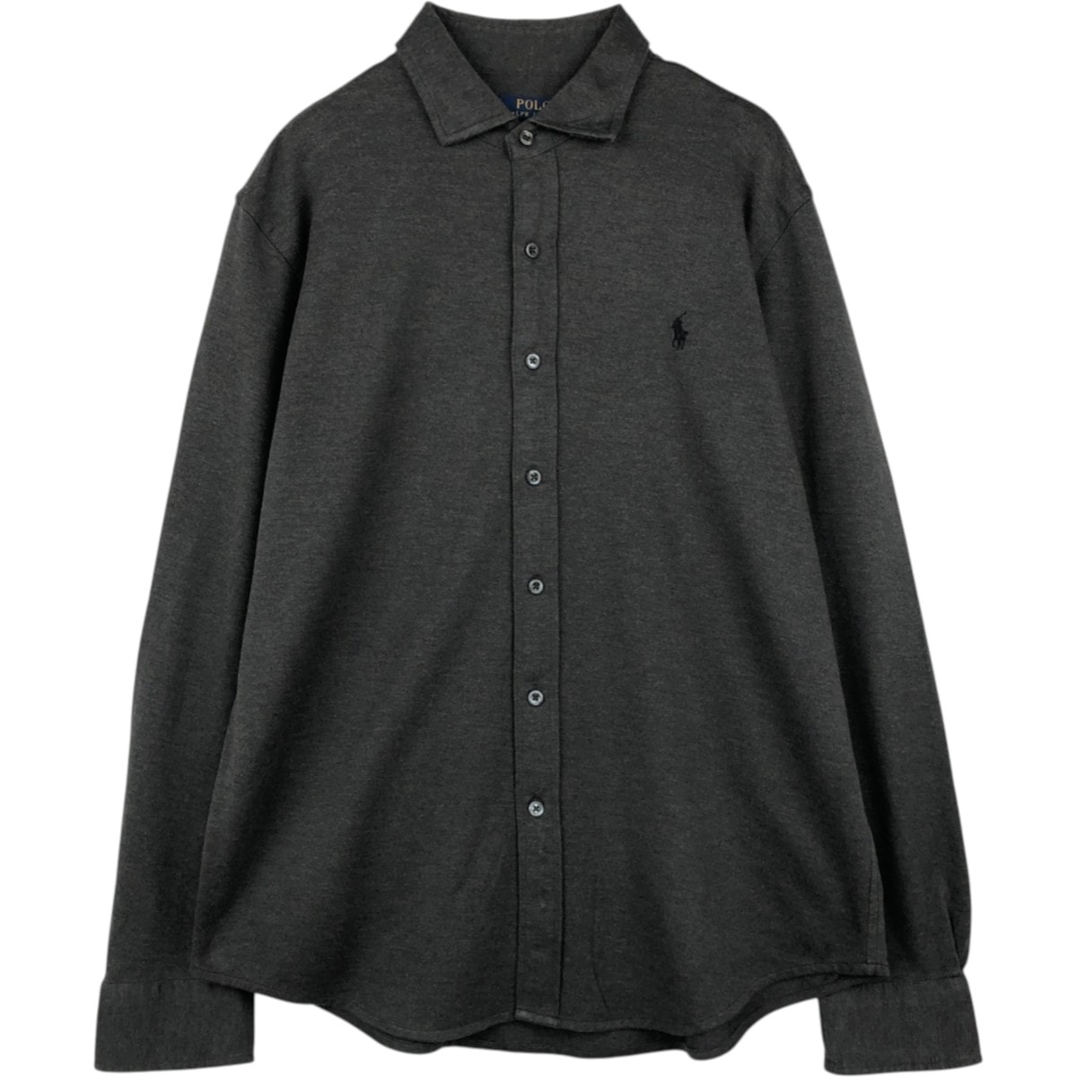 古着 ラルフローレン Ralph Lauren KNIT DRESS SHIRT 長袖 ワイドカラー コットンシャツ メンズXL相当/eaa676955
