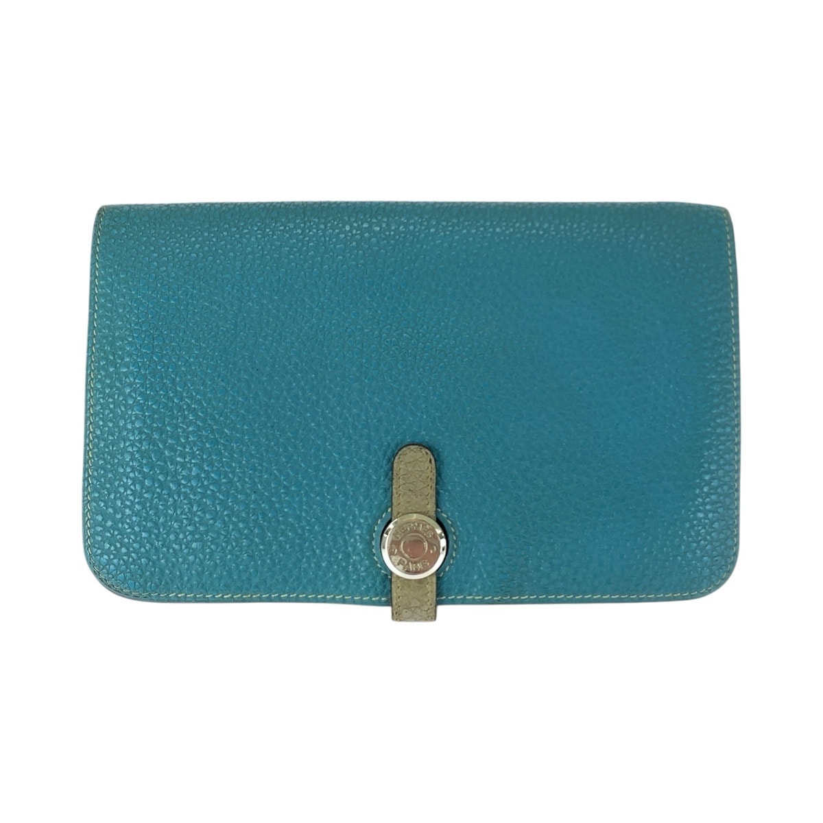 HERMES エルメス ドゴン GM ブルージーン ブルー シルバー金具 トゴ 長財布 ロングウォレット □L刻印 506526 【中古】