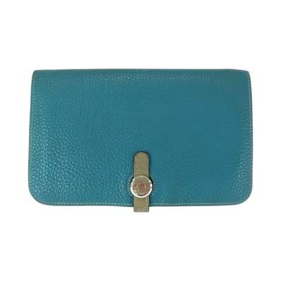 HERMES エルメス ドゴン GM ブルージーン ブルー シルバー金具 トゴ 長財布 ロングウォレット □L刻印 506526 【中古】