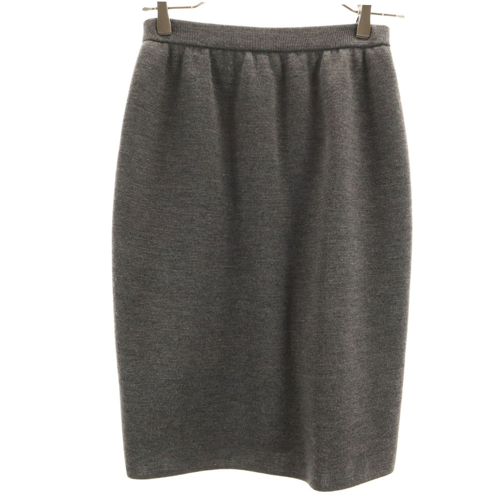 YVES SAINT LAURENT イヴサンローラン 90s オールド ミディ丈 ニット タイトスカート 7号 グレー