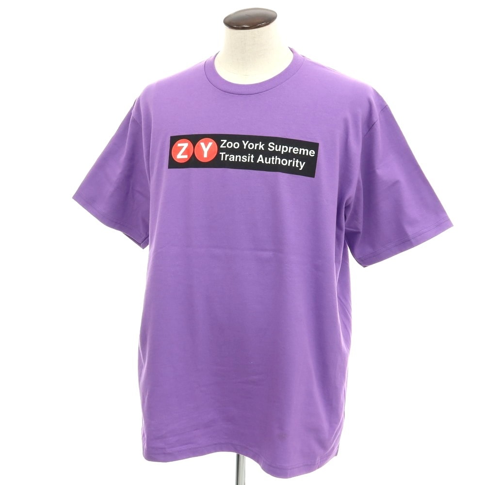 【中古】シュプリーム Supreme × Zoo York 2025年春夏 Transit Tee コットン 半袖Tシャツ パープル【サイズXL】【メンズ】