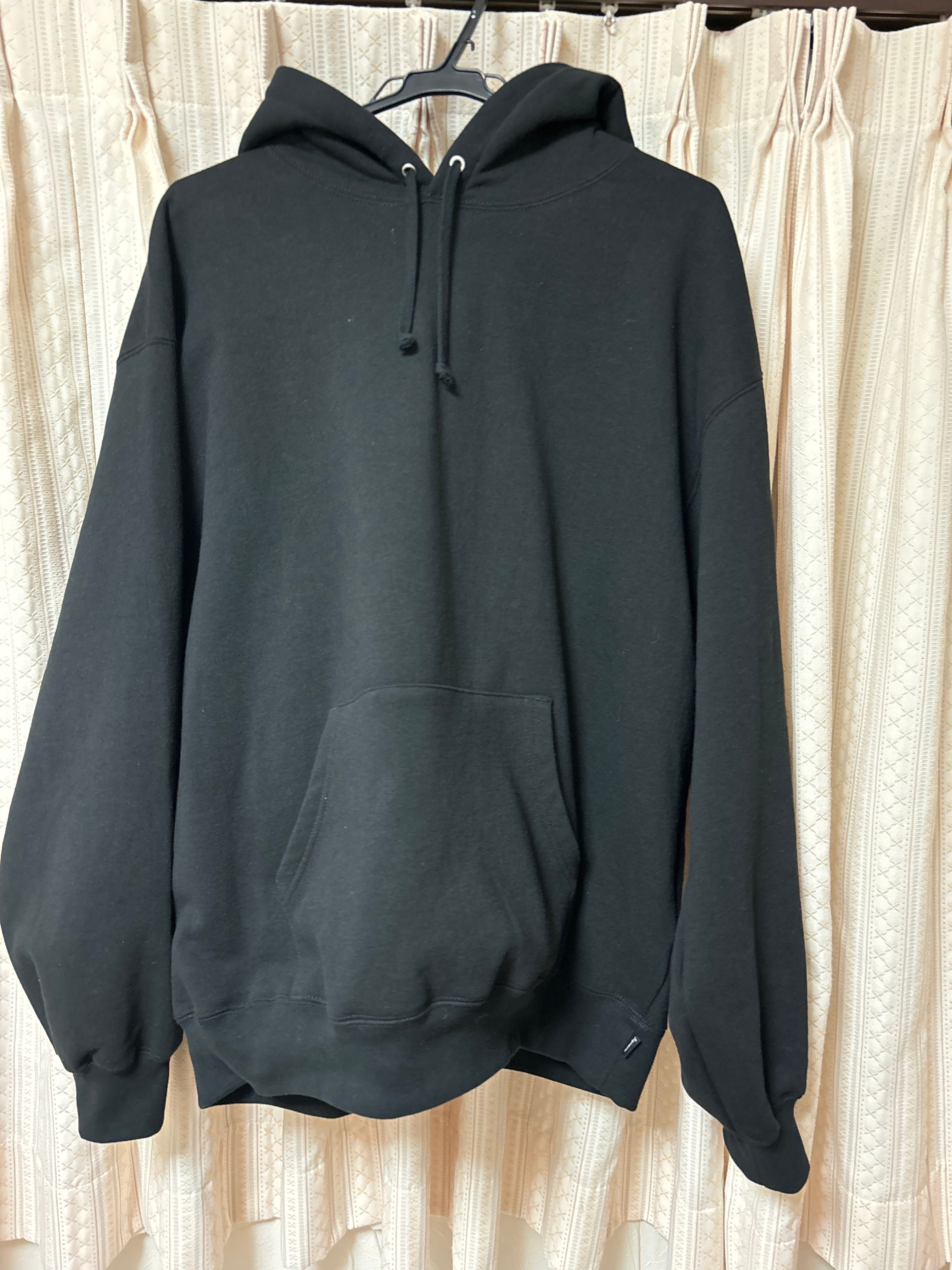 Supreme Satin Applique Hooded Sweatshirt "Black"