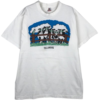 古着 90年代 フルーツオブザルーム FRUIT OF THE LOOM 牛柄 プリントTシャツ USA製 メンズXL相当 ヴィンテージ/eaa638238