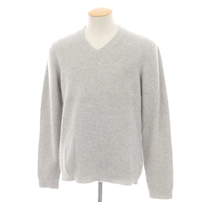 【中古】クルチアーニ CRUCIANI カシミヤ Vネック プルオーバーニット ライトグレー【サイズ46】【メンズ】