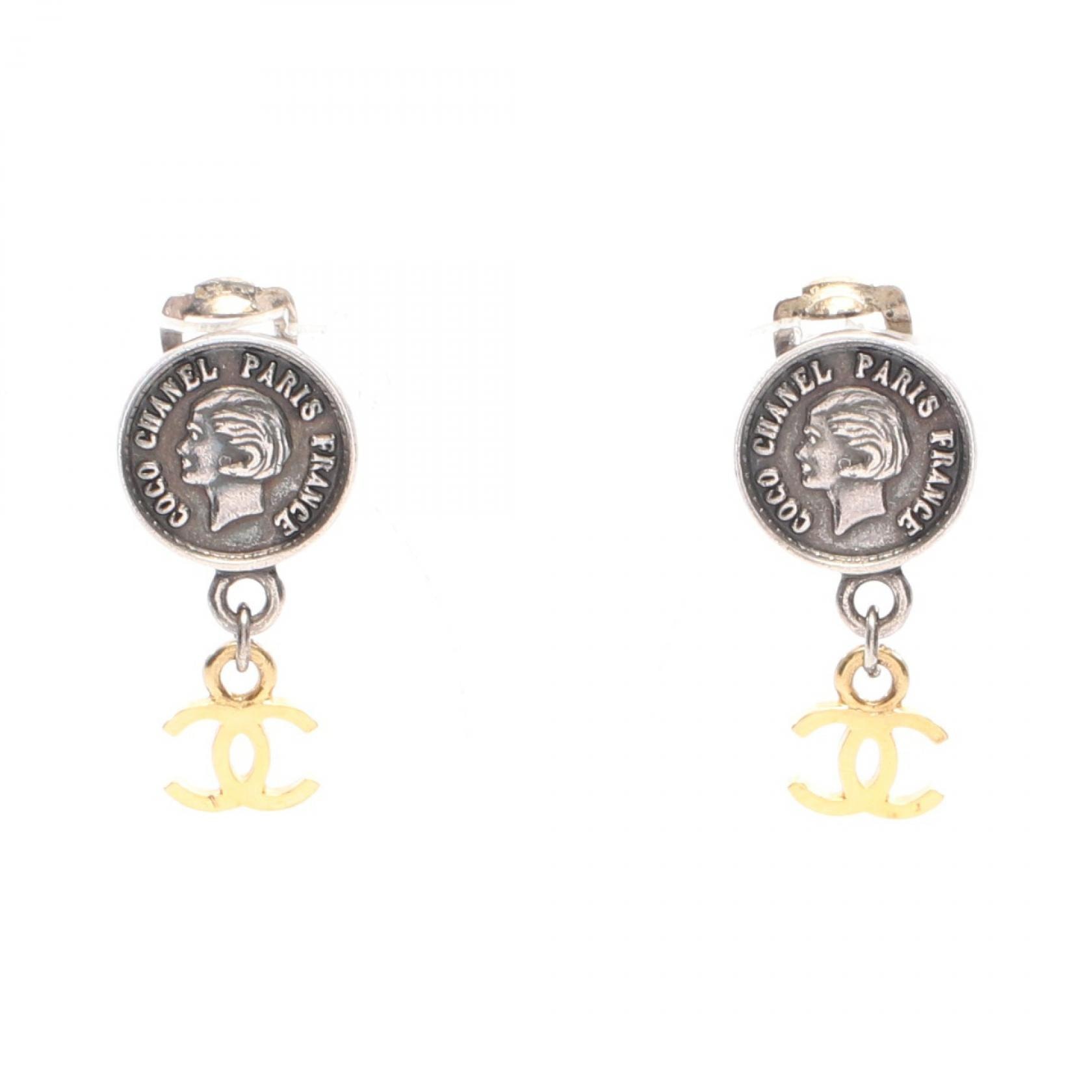 シャネル CHANEL ココマーク メダリオン スウィング イヤリング ジュエリー GP(ゴールドメッキ) メタル レディース シルバー系 / ゴールド系 【中古】