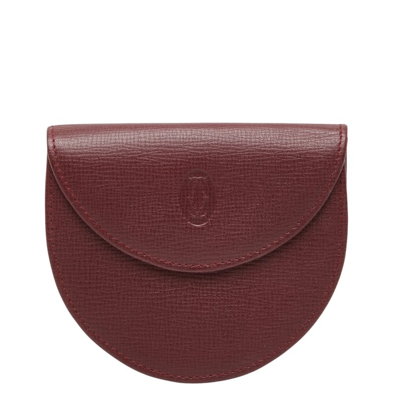 カルティエ マストライン コインケース 小銭入れ ワインレッド ボルドー レザー レディース CARTIER 【中古】