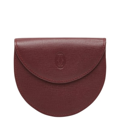 カルティエ マストライン コインケース 小銭入れ ワインレッド ボルドー レザー レディース CARTIER 【中古】