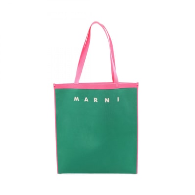 マルニ MARNI ロゴトート トートバッグ バッグ ポリエステル レディース グリーン系 / ピンク系 SHMP0072A0 【中古】
