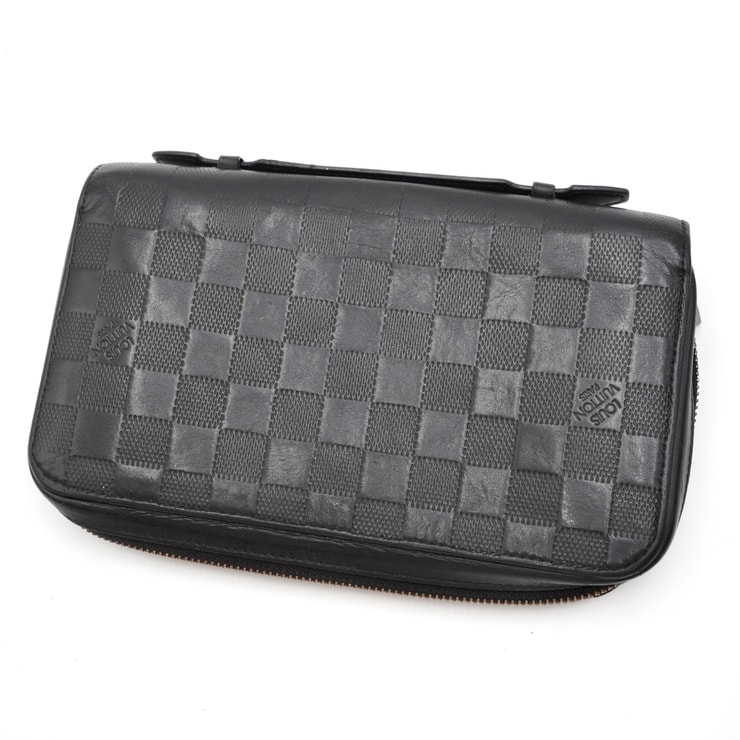 LOUIS VUITTON(ルイ・ヴィトン)ジッピーXL ダミエ・アンフィニ 長財布 トラベルウォレット ハンドル付き オニキス ブラック レザー メンズ【中古】