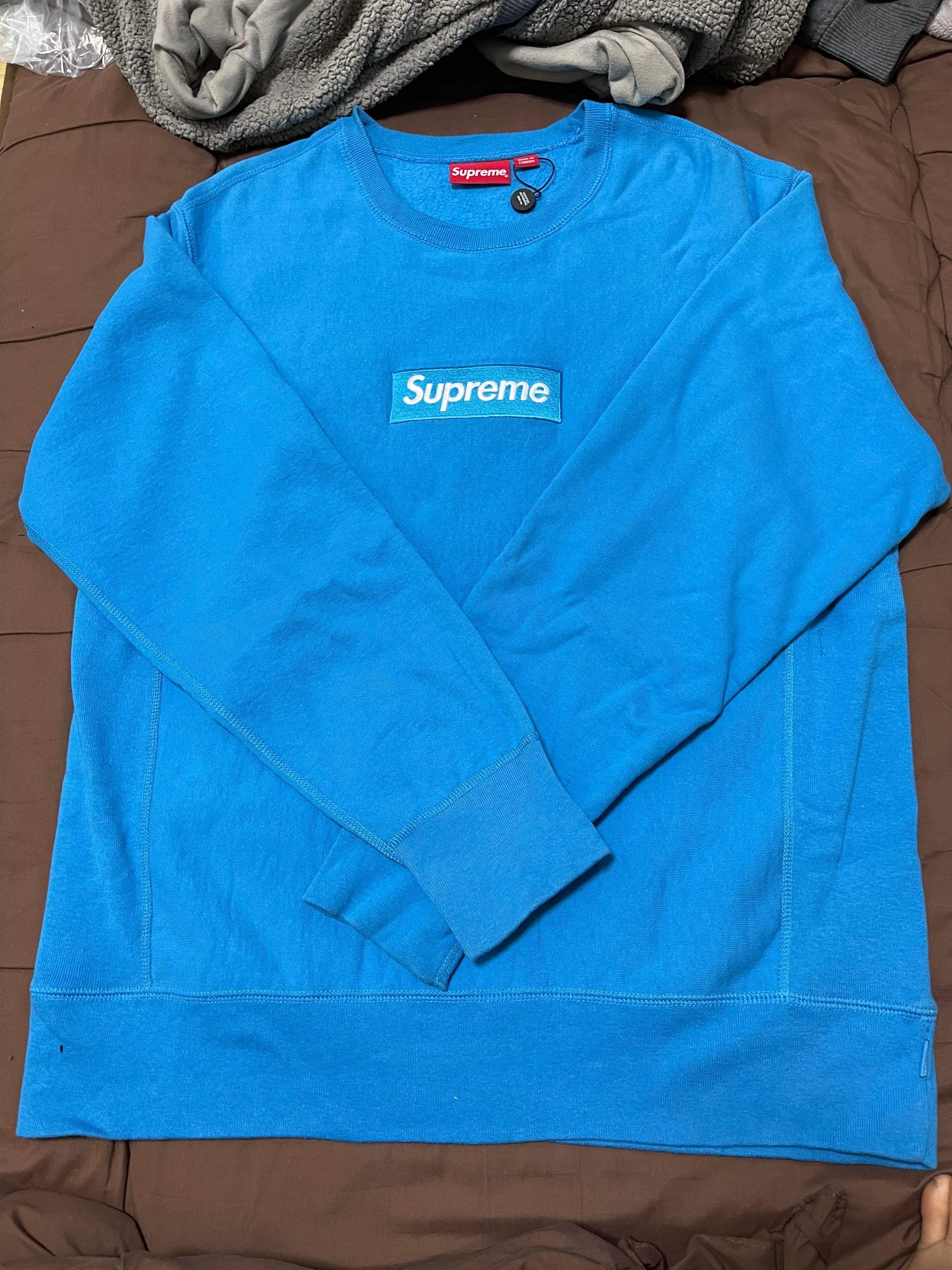 Supreme Box Logo Crewneck Sweatshirt "Blue" (18FW)