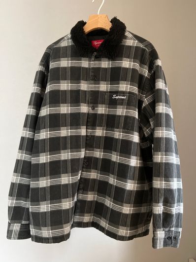 Supreme Faux Fur Collar Flannel Shirt Supreme Faux Fur Collar Flannel Shirt