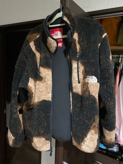 Supreme x The North Face Bleached Denim Print Fleece Jacket "Black"