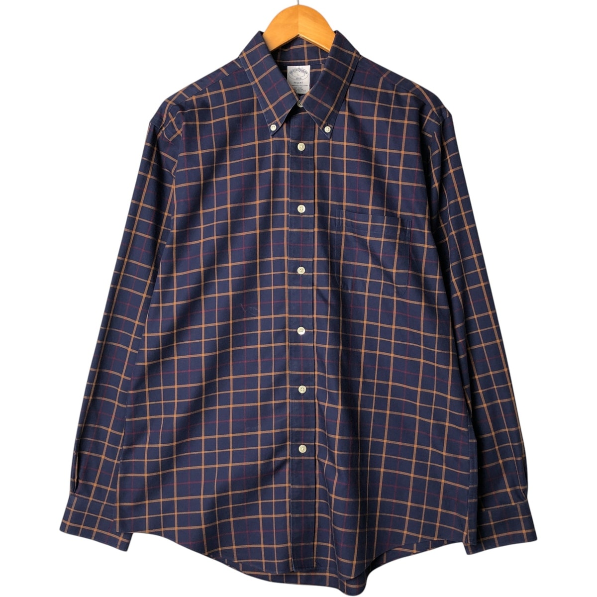 古着 ブルックスブラザーズ Brooks Brothers 1818 REGENT 長袖 ボタンダウンチェックシャツ メンズL相当/eaa576707