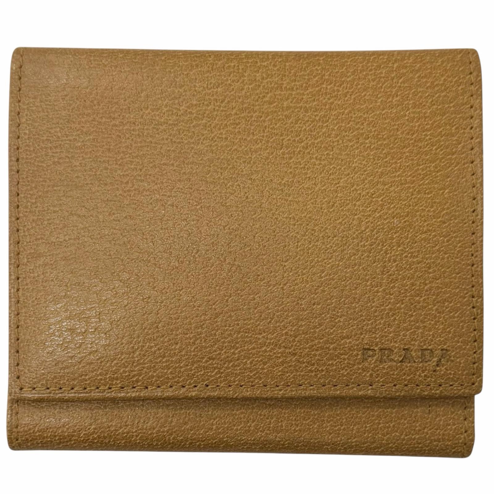 極美品 プラダ 三つ折り財布 CUOIO メンズ 1M0176