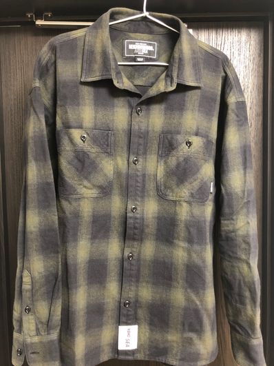WIND AND SEA x NEIGHBORHOOD Ombre Check Shirt LS "Olive Drab"