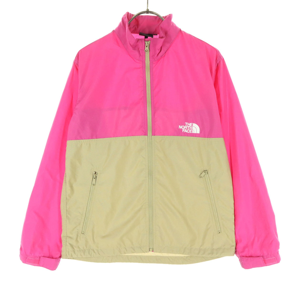 美品 THE NORTH FACE ザノースフェイス NPJ21810 ワンポイントロゴ 長袖 ジップジャケット 150 ピンク アウトドア