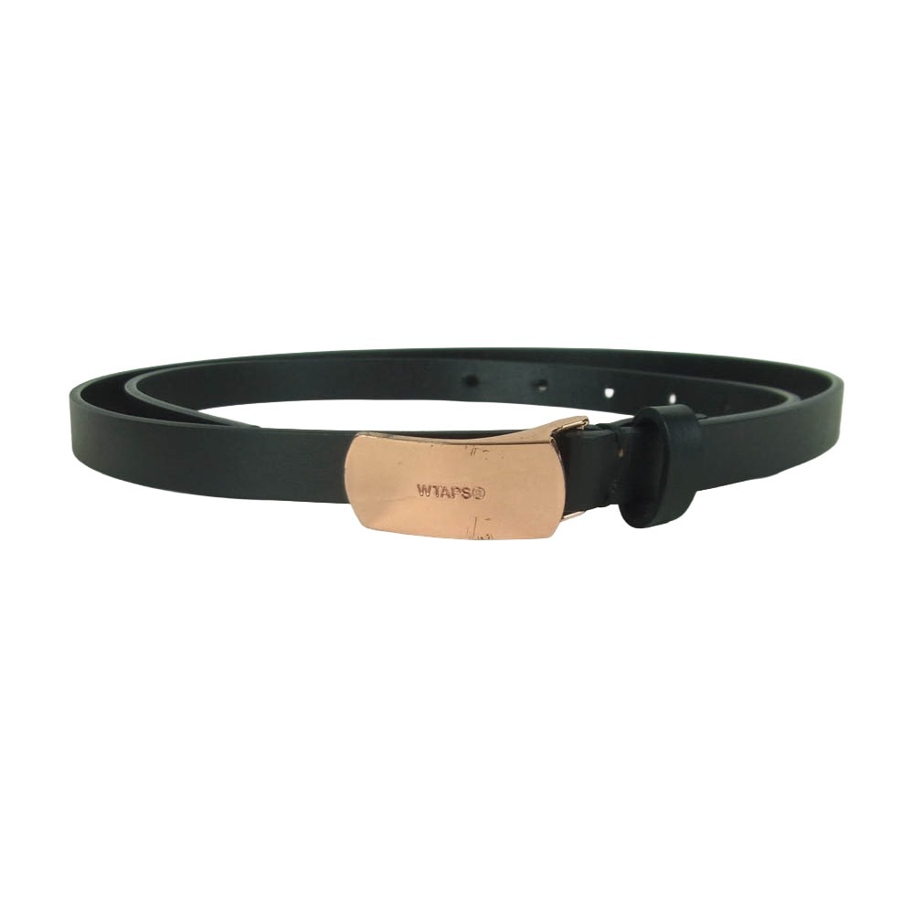 WTAPS ダブルタップス NETA BELT ロゴバックル ナロー ベルト ブラック系【中古】